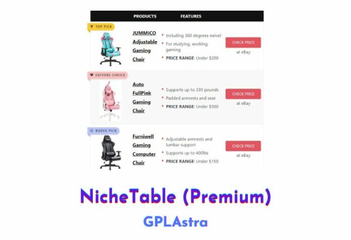 NicheTable Premium Free Download