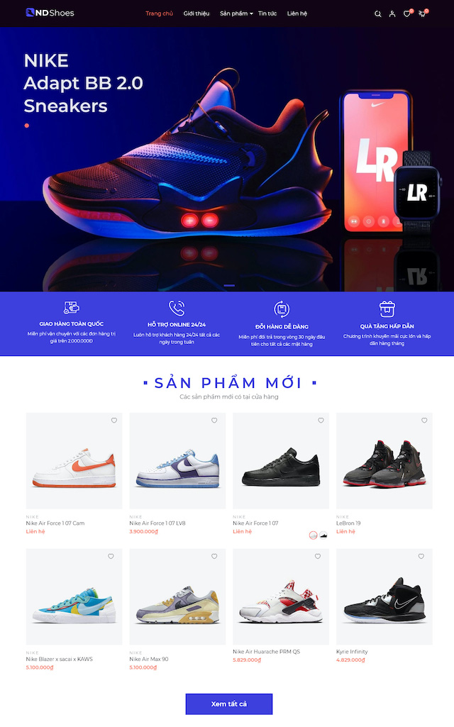 website bán giày